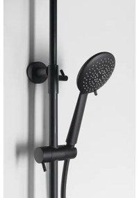 Sapho - SOLARIS matt fekete zuhanyszett csapteleppel