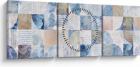 Kép - Geometrikus formák a falon (órával) (90x30 cm)