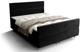 Franciaágy  Boxspring 160 cm Flu plus (fekete) (matraccal és tárolóhellyel). 1046580