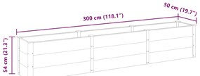 szürke WPC kerti magaságyás 300 x 50 x 54 cm