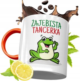 Narancssárga Bögre Táncosnőnek Ajándék fényképes nyomattal