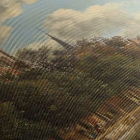 Kép - Jan van der Heyden, View Down a Dutch Canal, reprodukciók (150x105 cm)