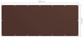 barna oxford-szövet erkélyparaván 120 x 300 cm