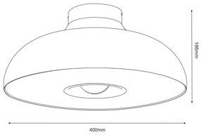 Mennyezeti lámpa BILBAO 1xE27/15W/230V átm. 40 cm réz