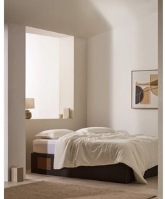 Fekete kárpitozott ágyneműtartós franciaágy 160x200 cm Matters – Kave Home