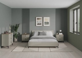 Franciaágy, 160x200, szürkésbarna Taupe, DOMCA