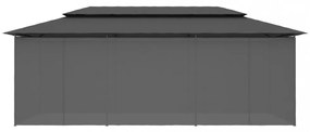 antracitszürke pavilon függönyökkel 600 x 298 x 270 cm