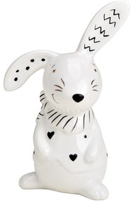 Kerámia nyuszi BUNNY FRONT 12 cm fehér