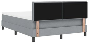 Box Spring Ágy Mattal és LED Fénnyel Szürke 140x190 cm Szövet