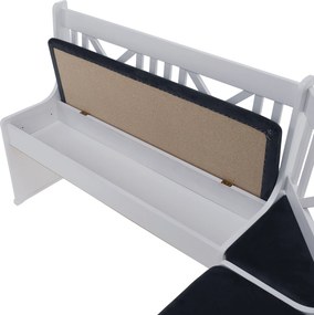 Sarokpad, fa, fehér/sötétszürke, ELODIE X1