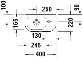 Duravit 7494000412 - Függesztett mosdó D-CODE 40x22 cm kerámia/fényes fehér