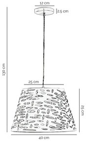 ONLI - Csillár zsinóron RICKY 1xE27/15W/230V átm. 40 cm fehér