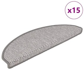 15 db szizál hatású platina öntapadó lépcsőszőnyeg 65x21x4 cm