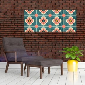 Kép - Retro virágminta (120x50 cm)