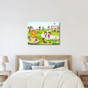 Kép a gyermekek szórakozásáról a homokozóban (70x50 cm)