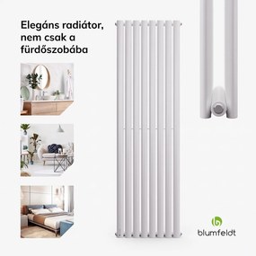 Blumfeldt Tallheo, 41 x 160, radiátor, fürdőszoba radiátor, csőradiátor, 1472 W, melegvizes, 1/2