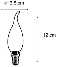 5 db E14-es dimmelhető LED filament gyertyalámpa szett 240V 3W 250lm
