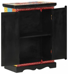 tömör mangófa kézzel festett kisszekrény ajtókkal 53x30x75 cm