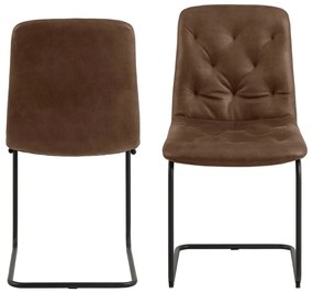 Barna bőrutánzat étkezőszék szett 2 db-os Kira – Actona