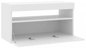 fehér TV-szekrény LED-világítással 75 x 35 x 40 cm