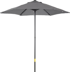 Outsunny 196 cm-es, hatágú ernyő erkélyre, strandernyő, szélálló, stabil piaci ernyő, forgatóernyő, napvédő a strandra, erkélyre és kertbe, Sötétszürk