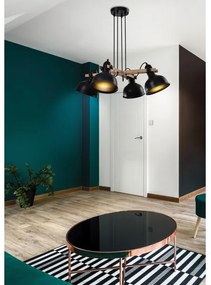 RENO lógcsillár 4xE27/40W/230V fekete/barna