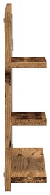 antik fa színű tükrös fürdőszobaszekrény 60 x 10,5 x 45 cm