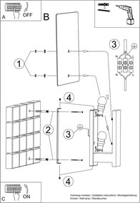 Fehér fali lámpa Parola – Sollux