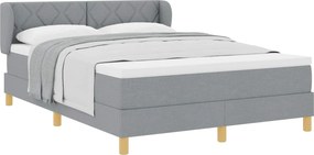 vidaXL Boxrugós ágy matracmal Világosszürke 160 x 200 cm szövet