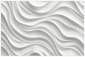 Kép - 3D fehér hullámok (90x60 cm)