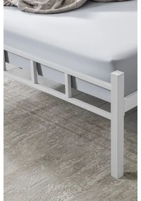 ORMEL fém kétszemélyes ágy, 120x200 cm, fehér, 120 kg teherbírás