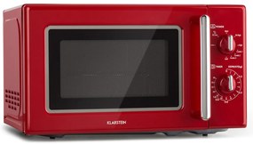 Klarstein Caroline, mikrohullámú sütő, 20 l, 700/1000 W, Ø 25.5 cm, QuickSelect, retró, piros