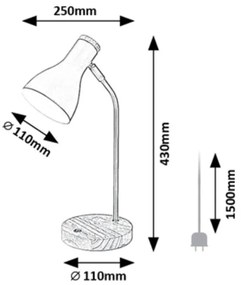 Rabalux 74002 - FERB asztali lámpa 1xE14/25W/230V