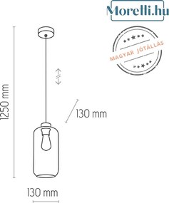 TK LIGHTING 3314 MARCO Egyágú Függesztett Lámpa Üveg E27 IP20