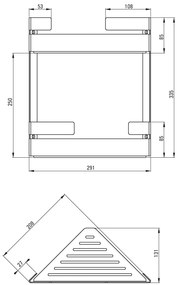 Deante Mokko kiegészítők, dupla sarokpolc, fehér matt, ADM_A541