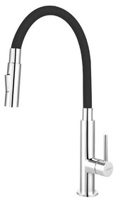 Ferro Zumba Slim BZA43B fekete csaptelep flexibilis, zuhanyváltós kifolyócsővel