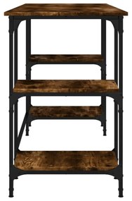 vidaXL füstös tölgy színű fém és szerelt fa íróasztal 140 x 50 x 75 cm