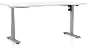 Állítható magasságú asztal OfficeTech A, 160 x 80 cm, szürke alap, fehér
