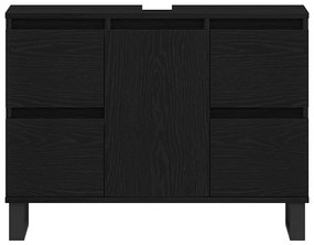 Fürdőszoba Székény fiókkal Musta tammi 80 x 33 x 60 cm Faanyag