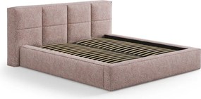 Világos rózsaszín kárpitozott ágytámla 209x100 cm Darren – Micadoni