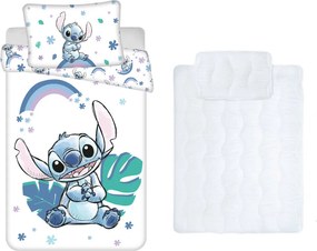 Disney Lilo és Stitch, A csillagkutya Rainbow gyerek, ovis ágyneműhuzat és paplan/párna szett 100x135 cm 40x60 cm