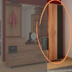 Andretti Előszoba bútor gardróbszekrény Magasfényű fekete - Szilva N