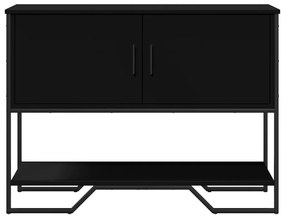 fekete szerelt fa tálalóasztal 100 x 35 x 74,5 cm