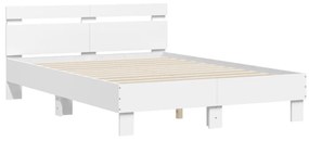 fehér ágykeret fejtámlával és LED-del 135 x 190 cm