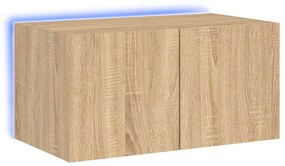 sonoma tölgy színű fali TV-szekrény LED-ekkel 60x35x31 cm