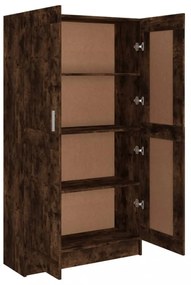 füstös tölgy színű szerelt fa könyvszekrény 82,5x30,5x150 cm