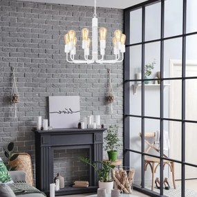 Csillár láncon TIFFANY 10xE27/60W/230V fehér