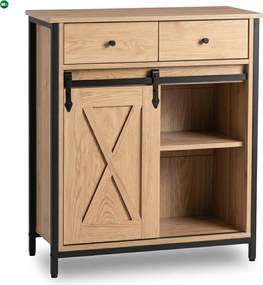 Komoda z Szufladami COLE 70 cm Dąb/Czarny