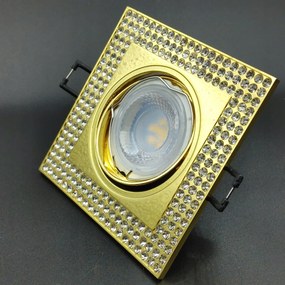 Glamour GU10 arany szĂnƱ, nĂ©gyzet alakĂș, halogĂ©n mennyezeti lĂĄmpatest spot lĂĄmpa