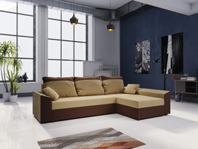 Sarok ülőgarnitúra Paragon L (sötétbarna+ latte) (J). 1057378